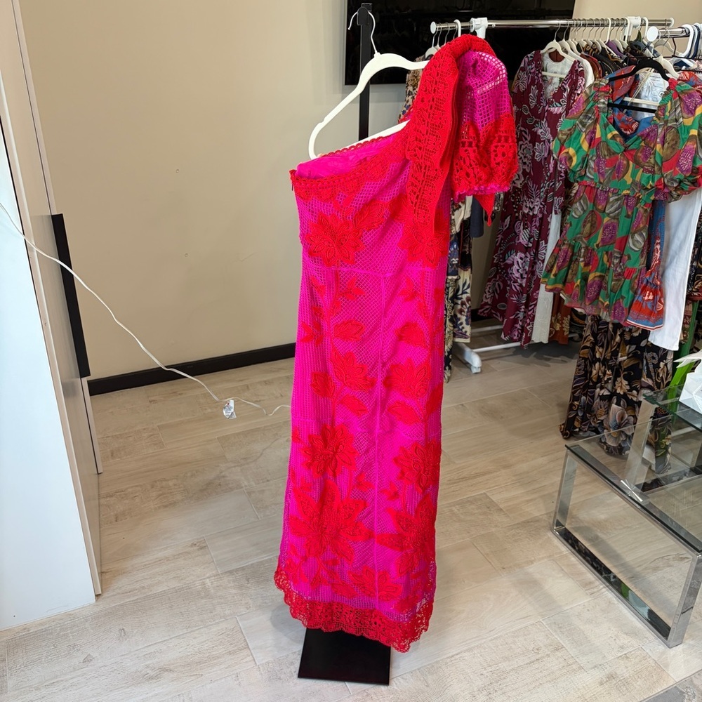 Farm Rio Guipuire Bicolor Maxi Dress - Picture 3 of 13